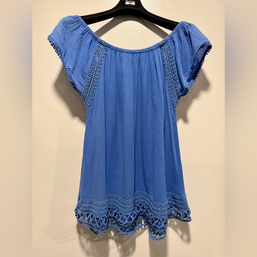 Victoria's Secret Blue Crochet Off Shoulder Cover-up Dress